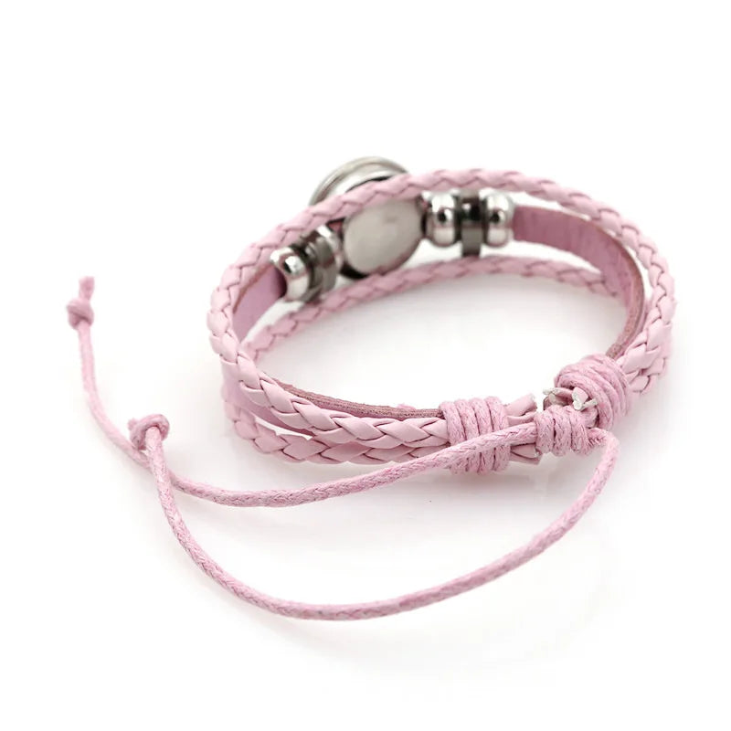 Pulsera Cuero Rosa